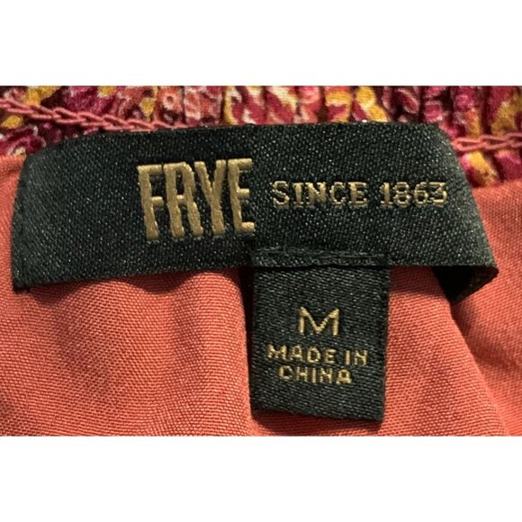 FRYE Women Dress Size Medium M Red Rocks Combo Bohemian Paisley Long Sleeve New - Picture 9 of 12